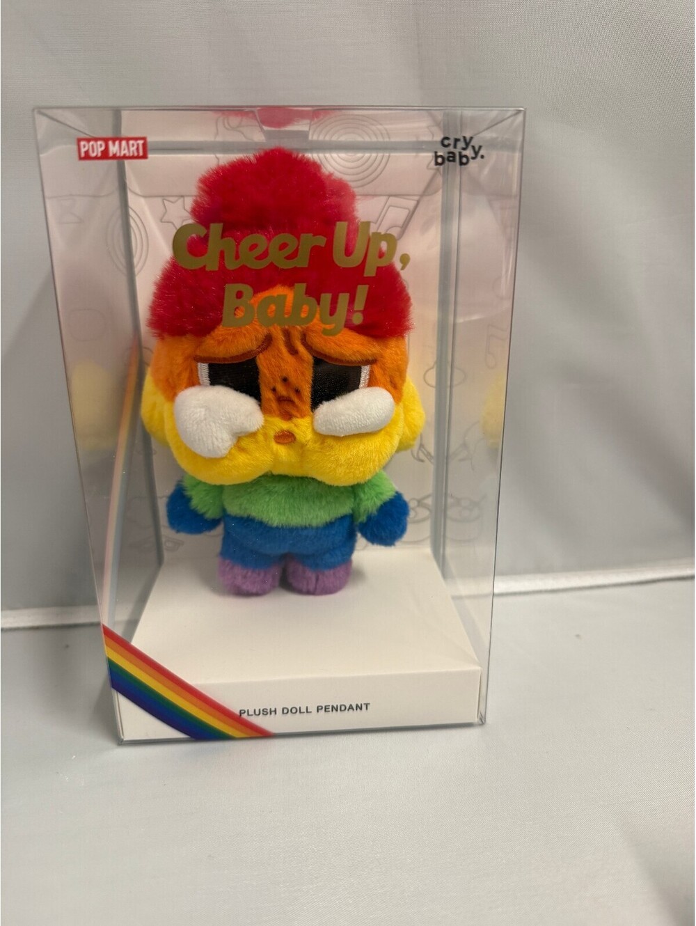 POP MART Crybaby Cheer Up Baby Plush Doll Pendant Rainbow Pride Keychain New Box
